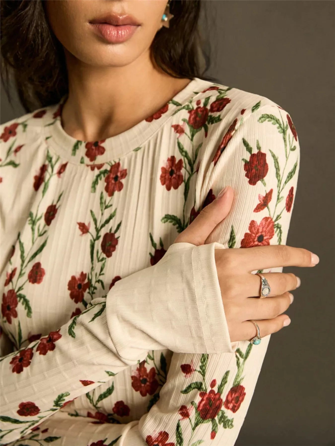 Floral Print Long Sleeve Top