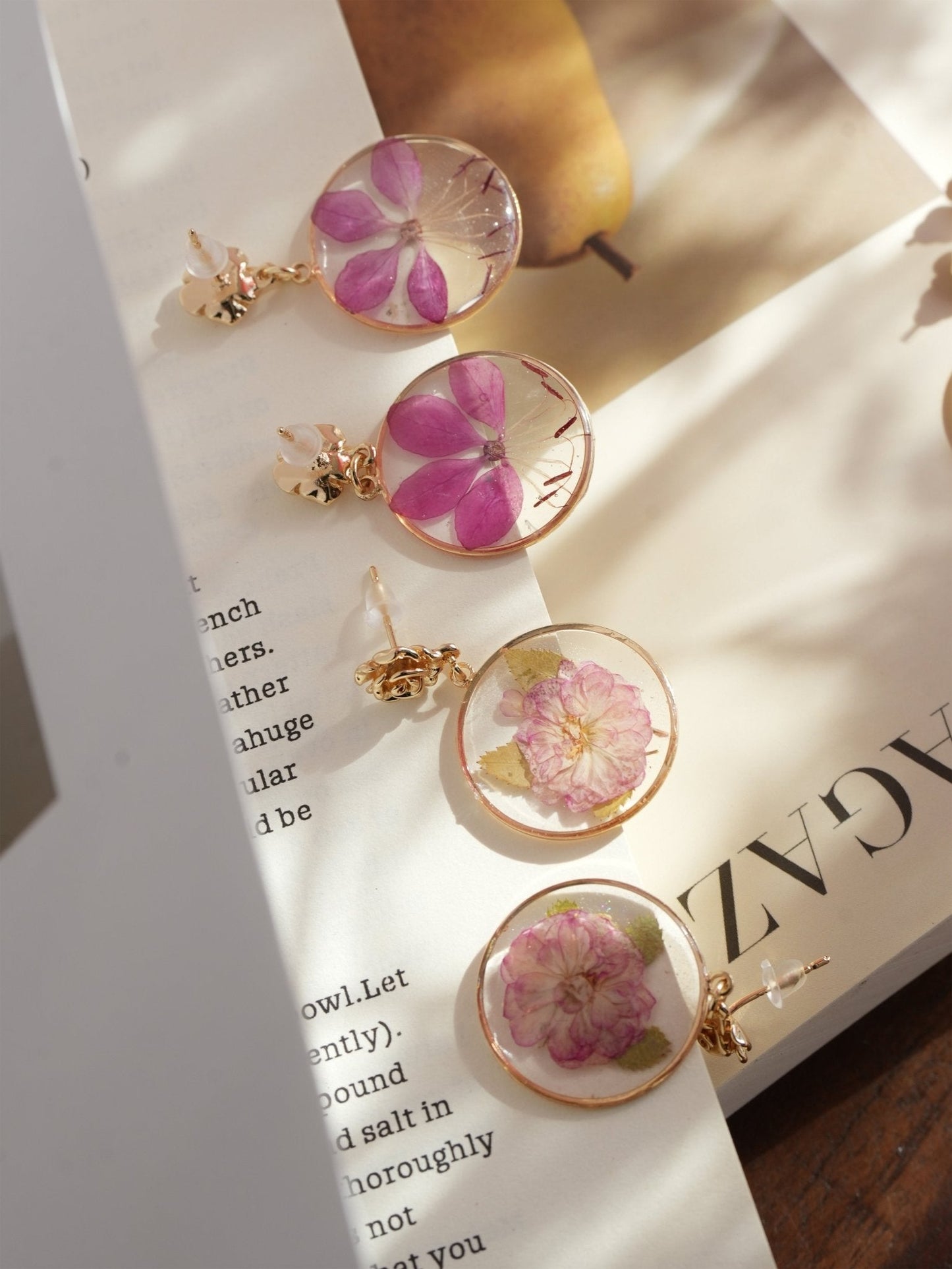 "The Secret Garden" Pressed Flower Earring Set — Botanical Bundle