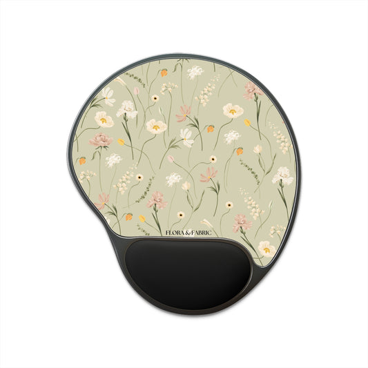 Floral Mouse Pad with Wrist Rest — Ergonomic Flower Desk Pad