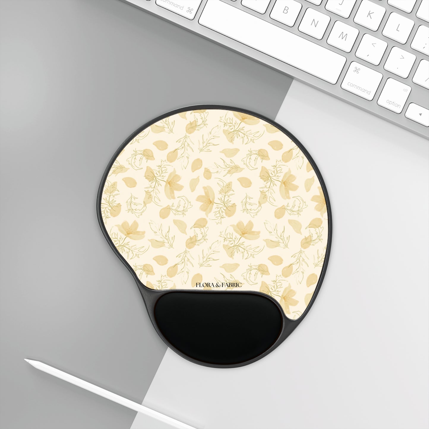 Lily Mouse Pad with Wrist Rest — Floral Comfort Desk Pad