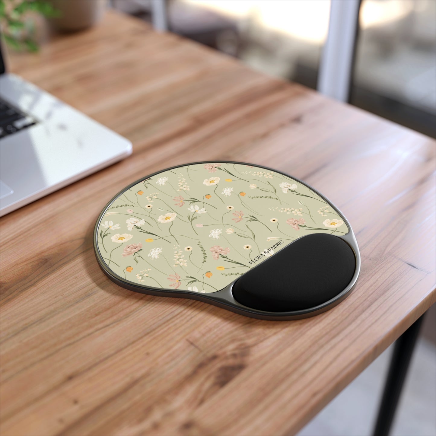 Floral Mouse Pad with Wrist Rest — Ergonomic Flower Desk Pad