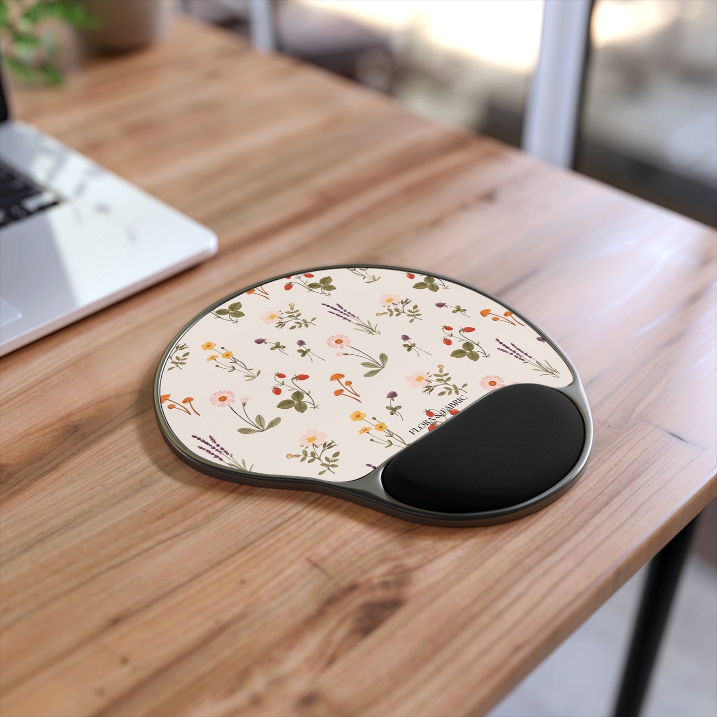 Floral Ergonomic Mouse Pad with Wrist Rest – Elegant Desk Accessory