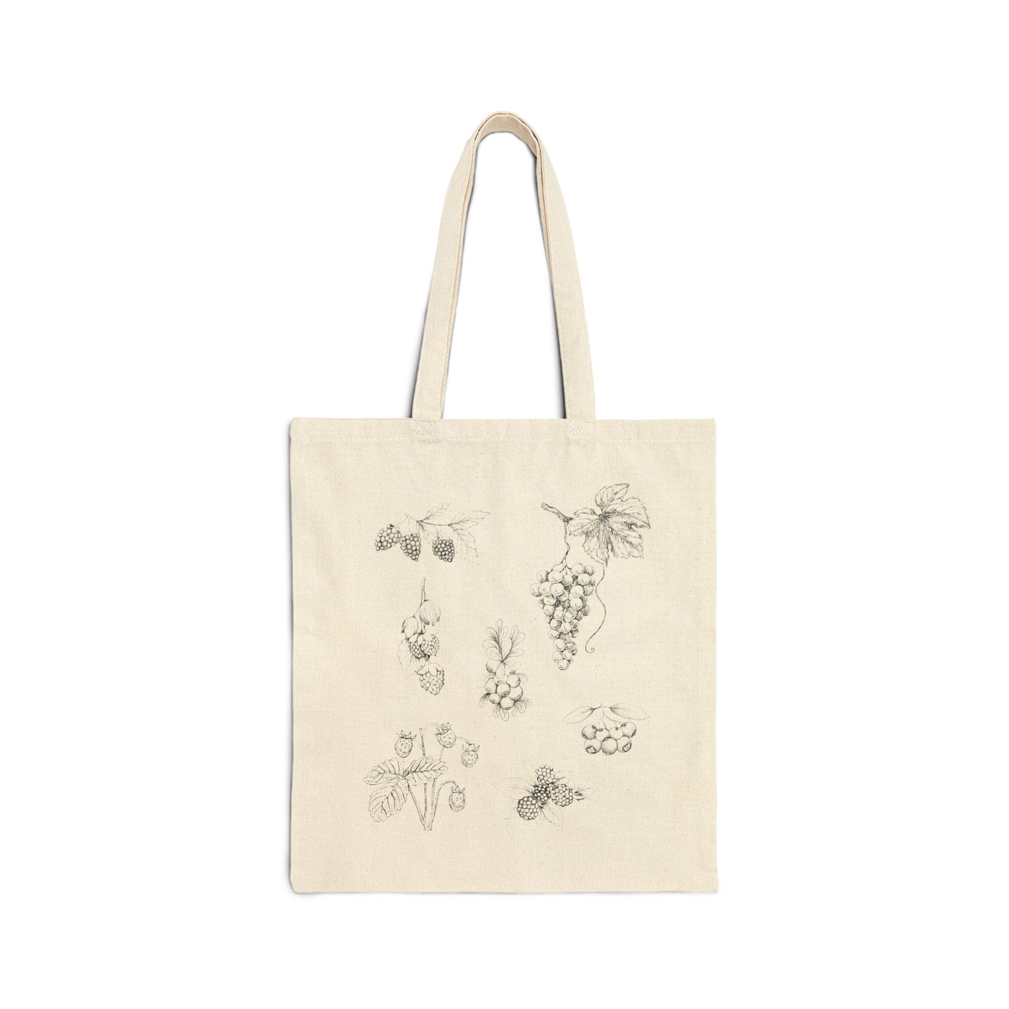 Cotton Canvas Tote Bag - Berries