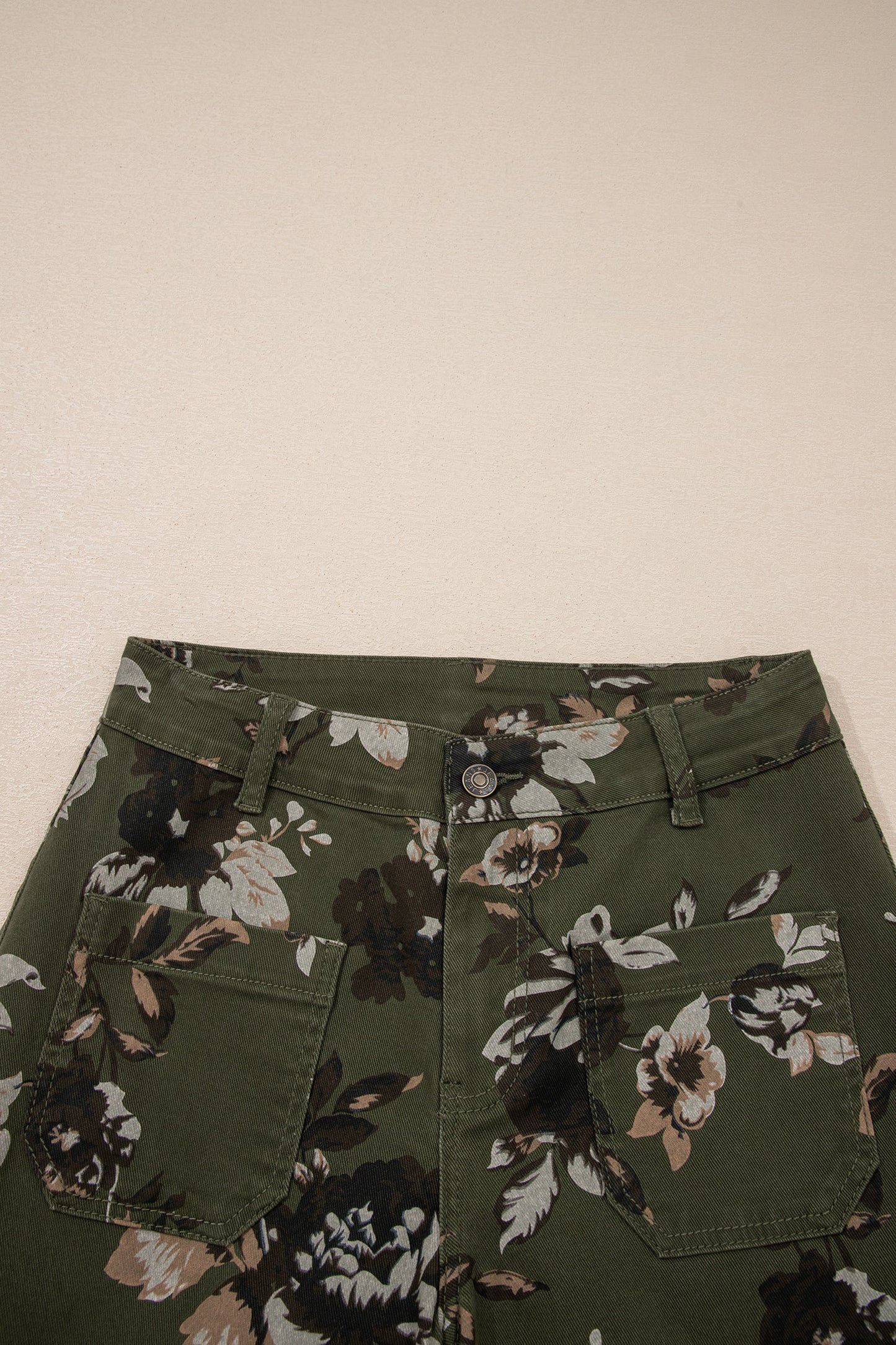 Floral Denim Straight Leg Jeans