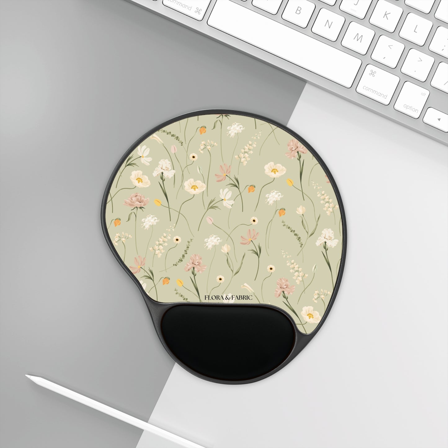 Floral Mouse Pad with Wrist Rest — Ergonomic Flower Desk Pad