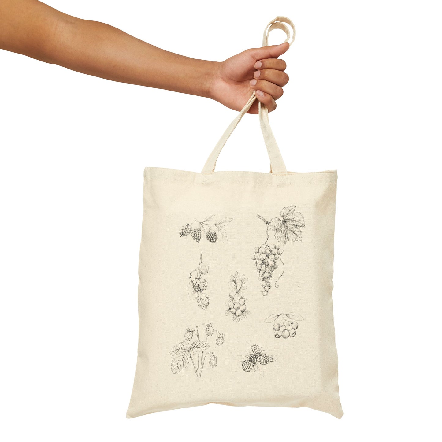 Cotton Canvas Tote Bag - Berries