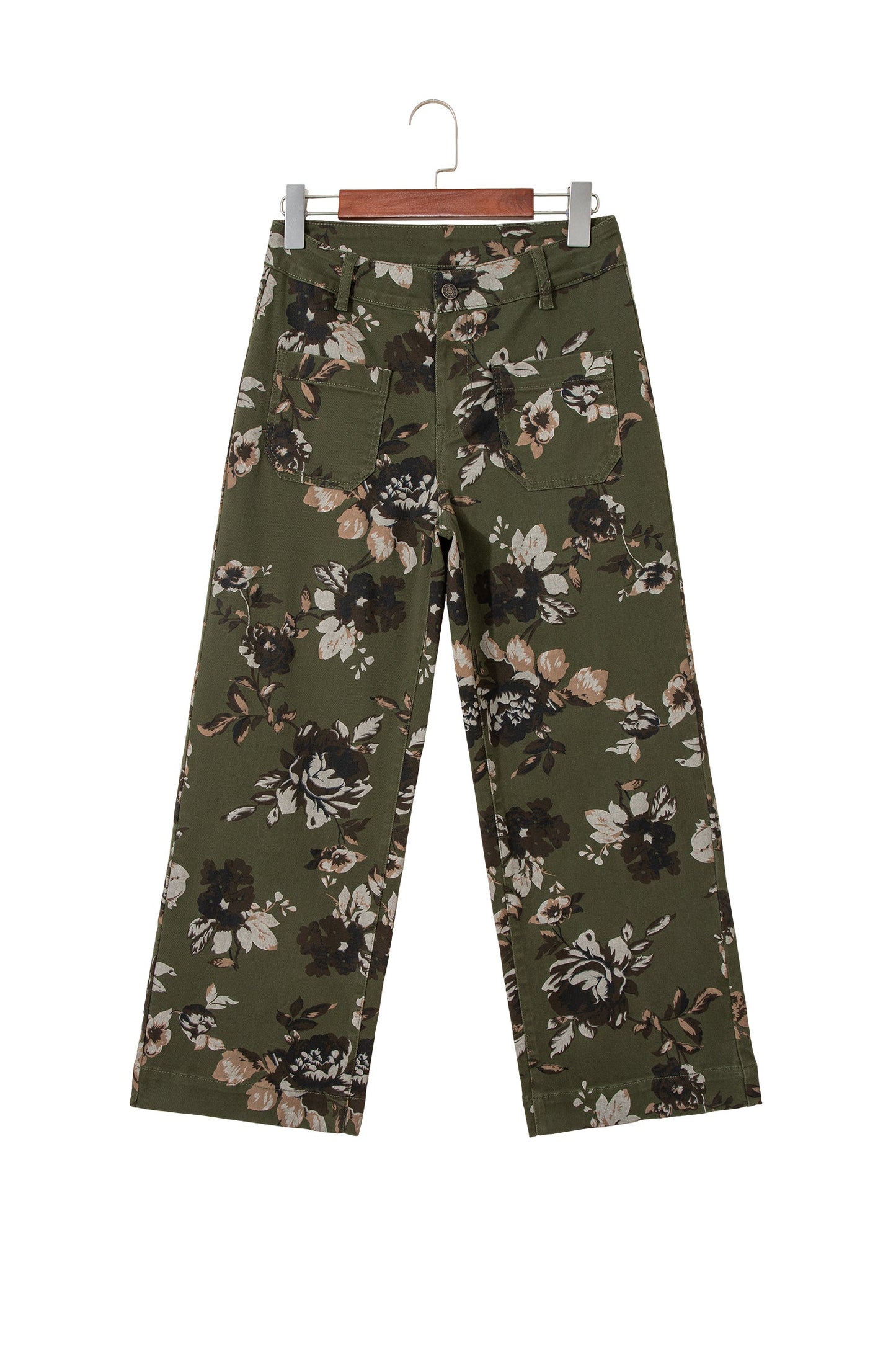Floral Denim Straight Leg Jeans