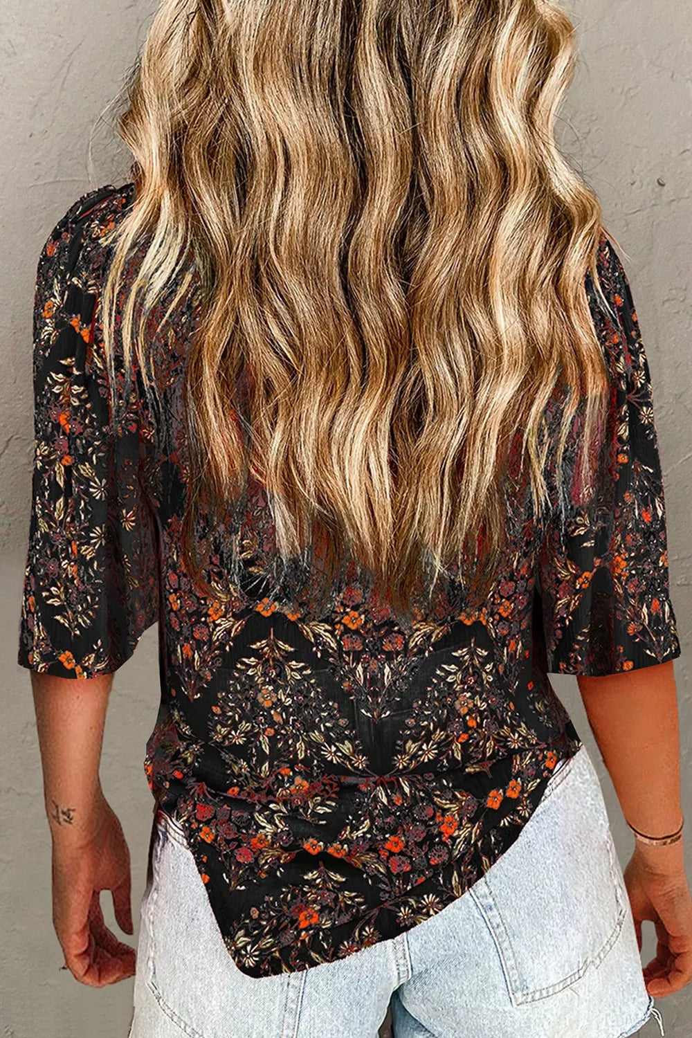 Vintage Floral Button-Down Shirt