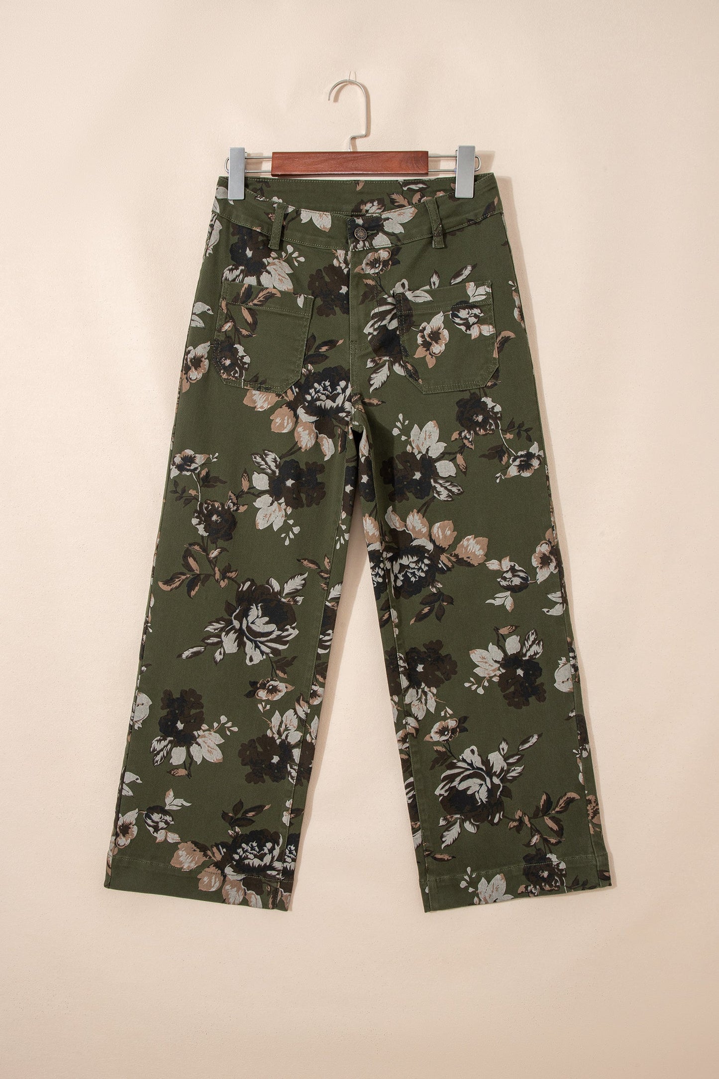 Floral Denim Straight Leg Jeans
