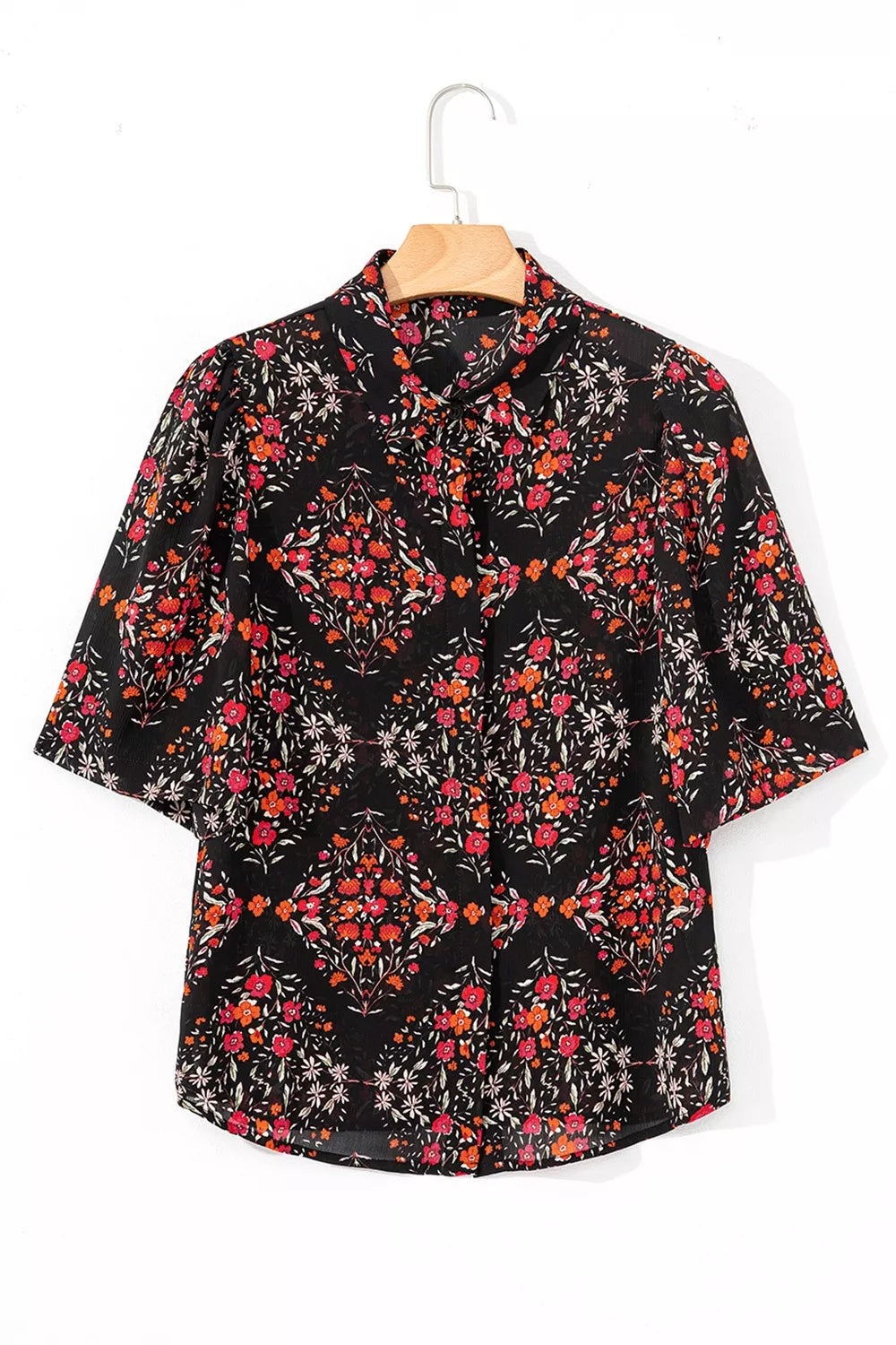 Vintage Floral Button-Down Shirt