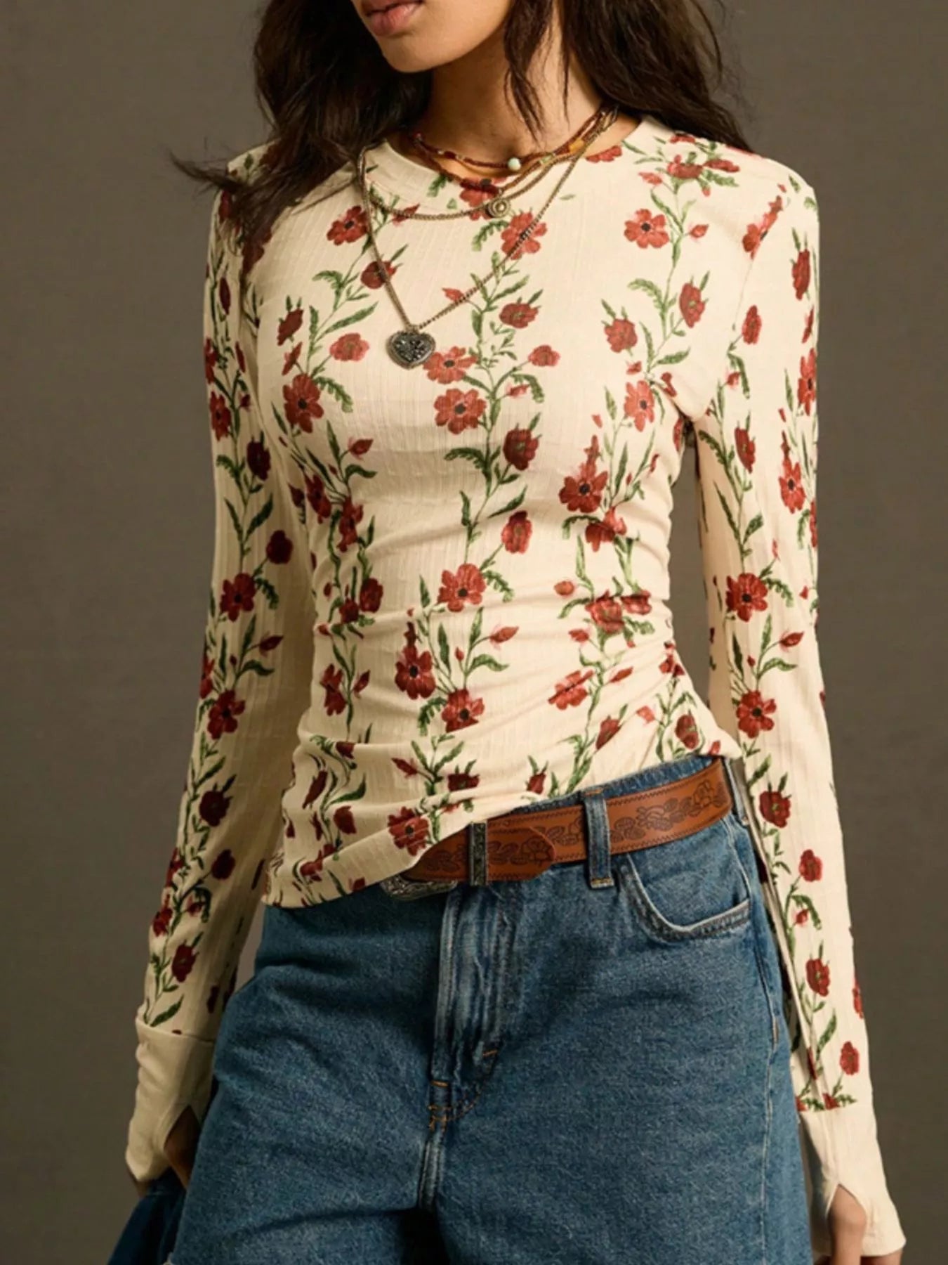 Floral Print Long Sleeve Top