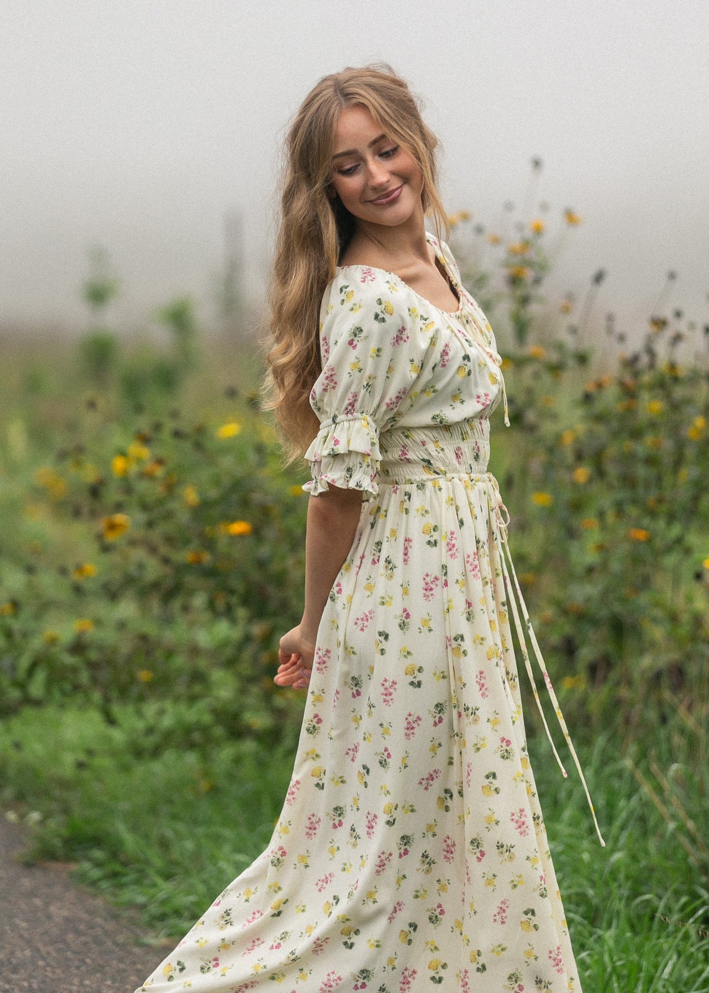 Celine Puff Sleeve Maxi Dress