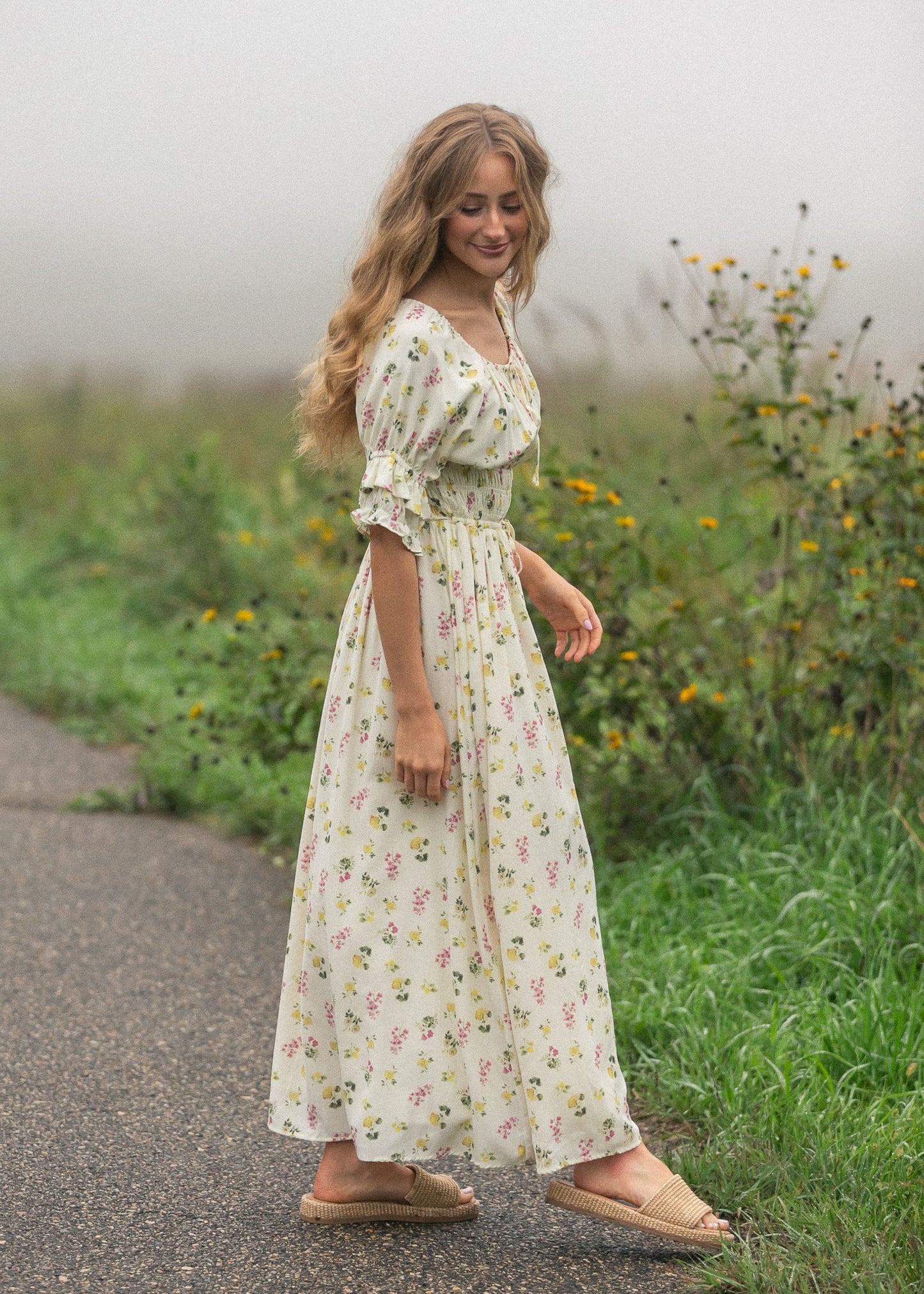 Celine Puff Sleeve Maxi Dress
