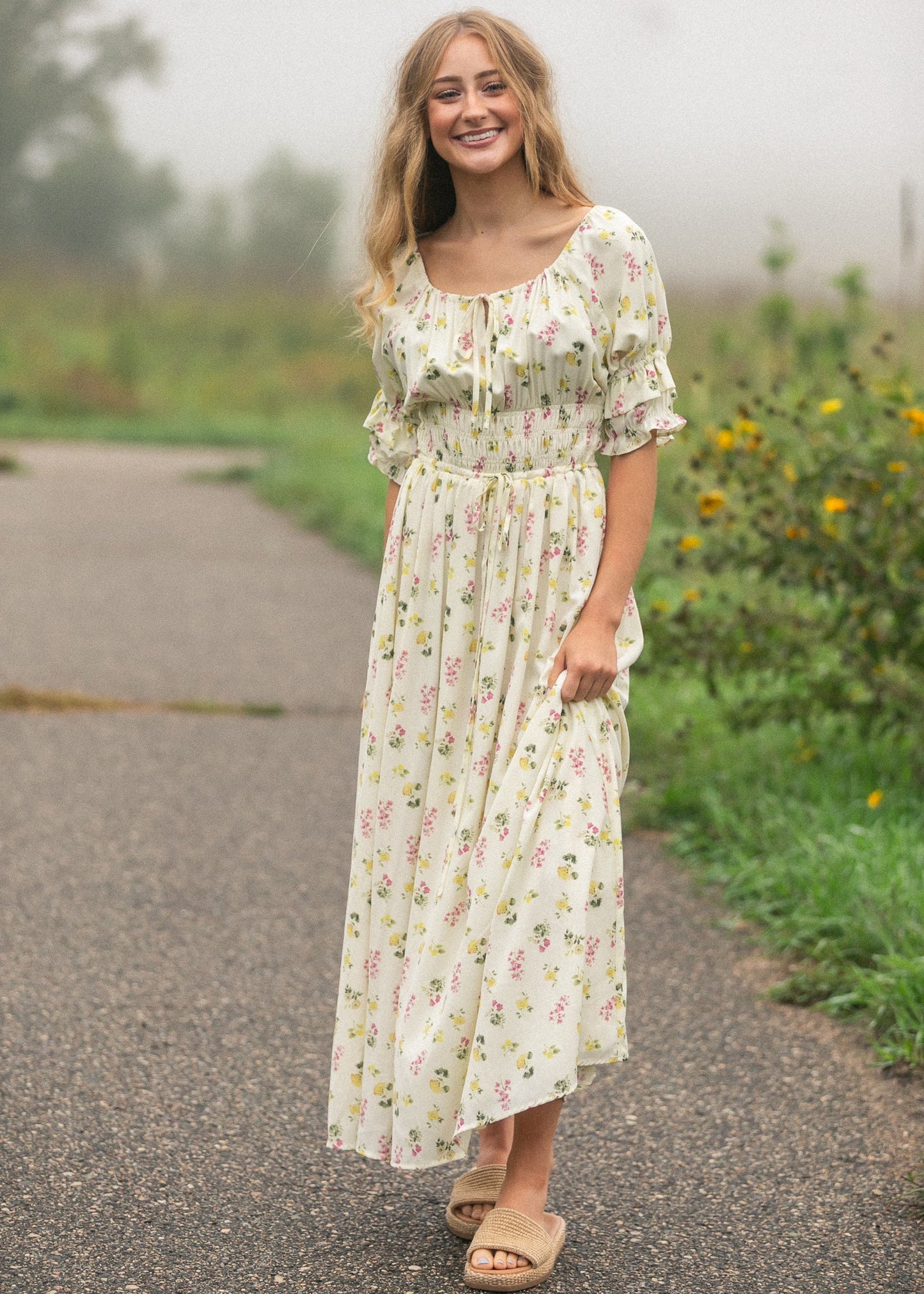 Celine Puff Sleeve Maxi Dress