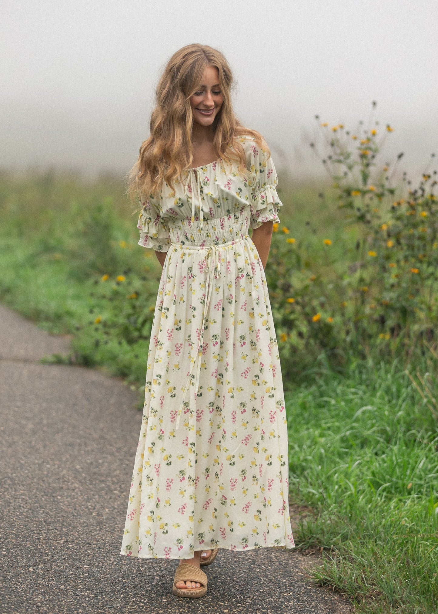 Celine Puff Sleeve Maxi Dress