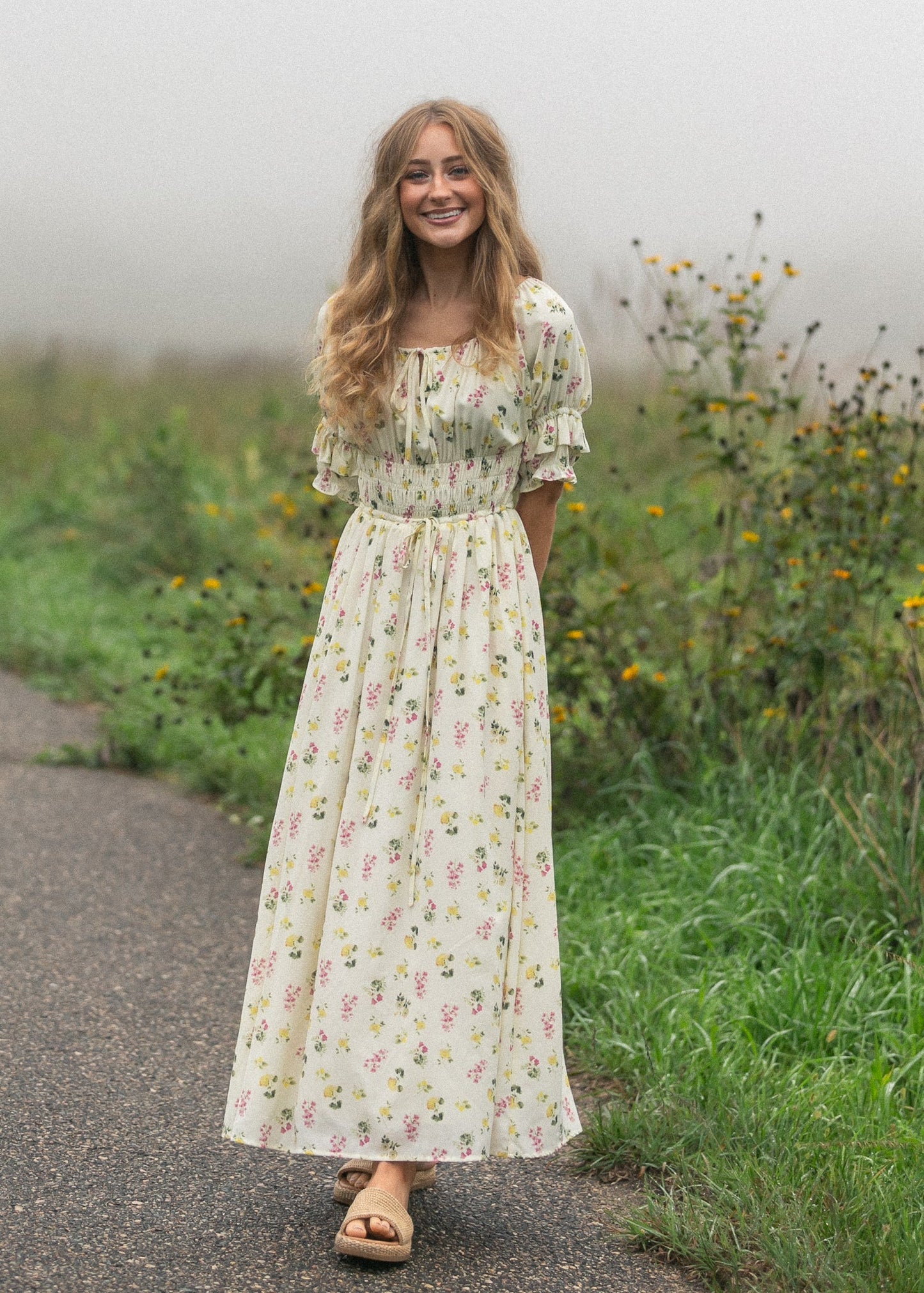Celine Puff Sleeve Maxi Dress