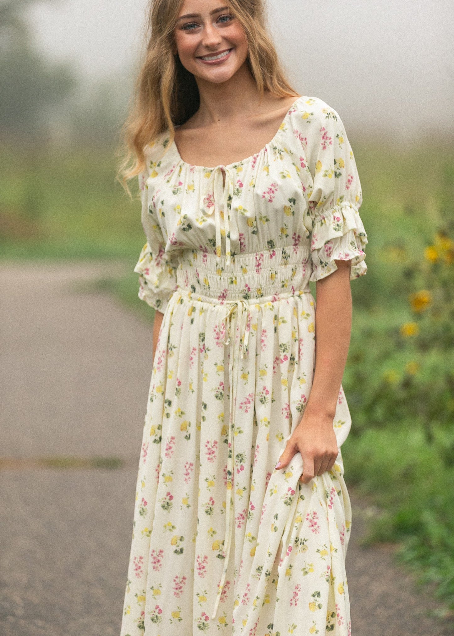 Celine Puff Sleeve Maxi Dress