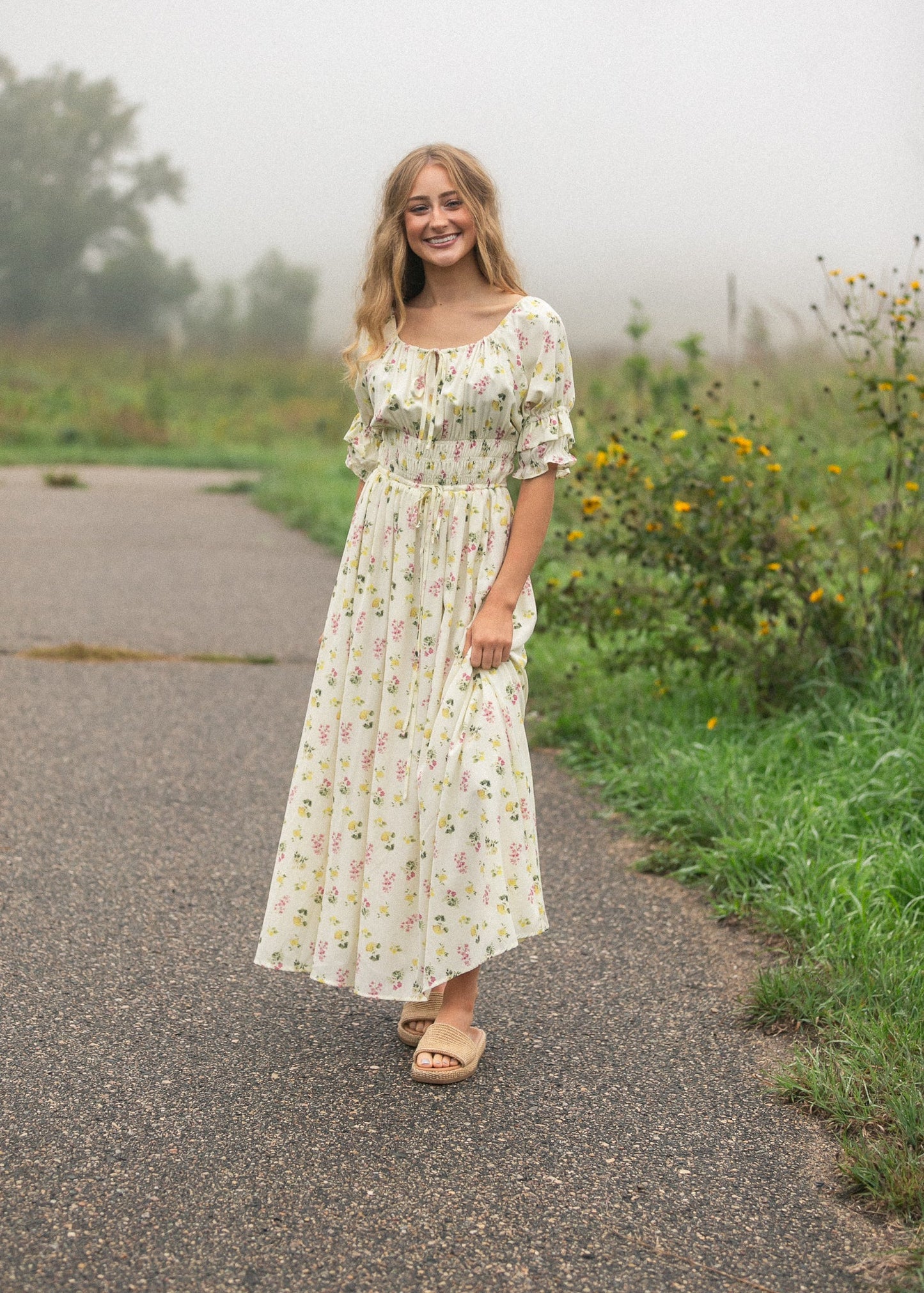 Celine Puff Sleeve Maxi Dress