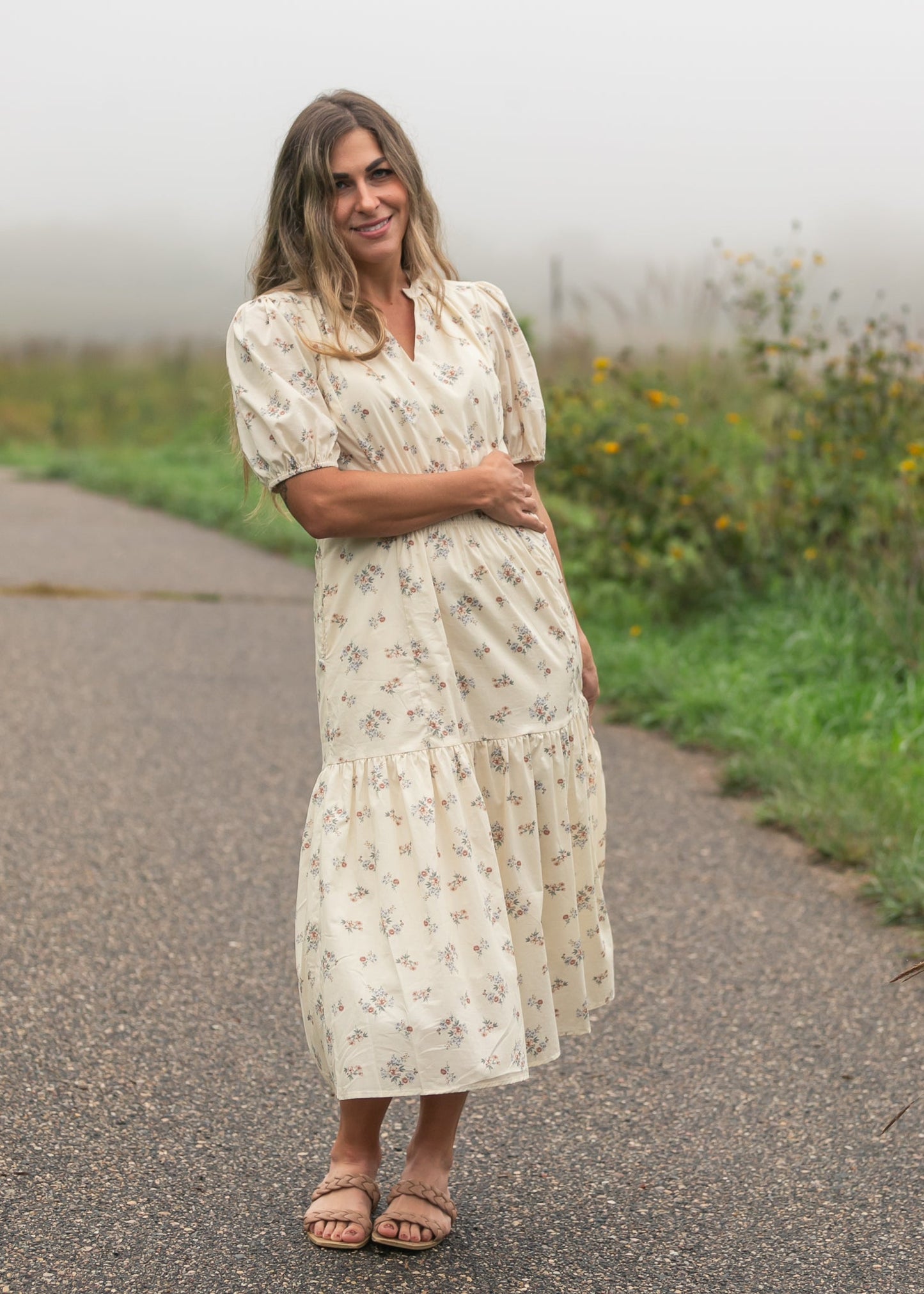 Katrina Half Sleeve Midi Dress