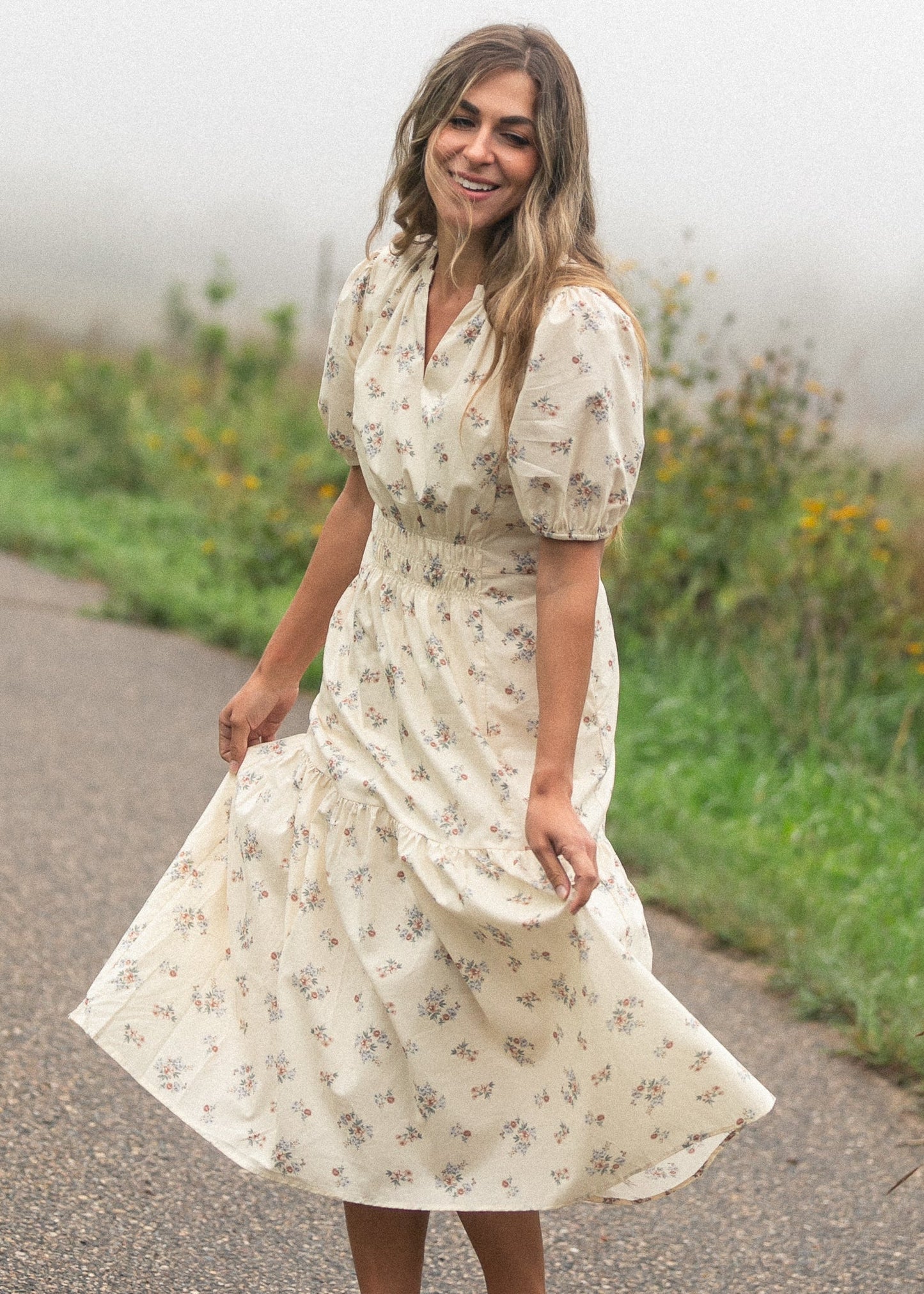 Katrina Half Sleeve Midi Dress