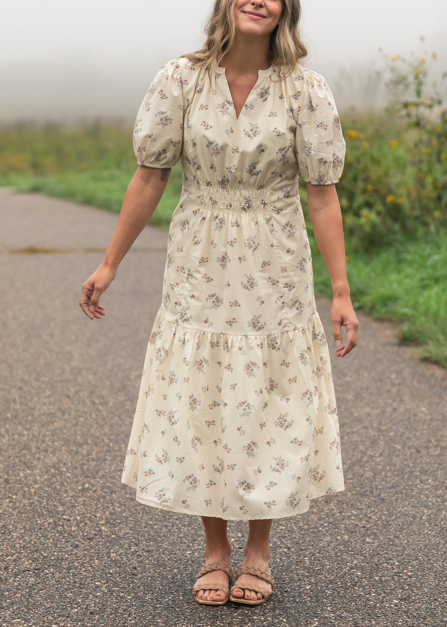 Katrina Half Sleeve Midi Dress