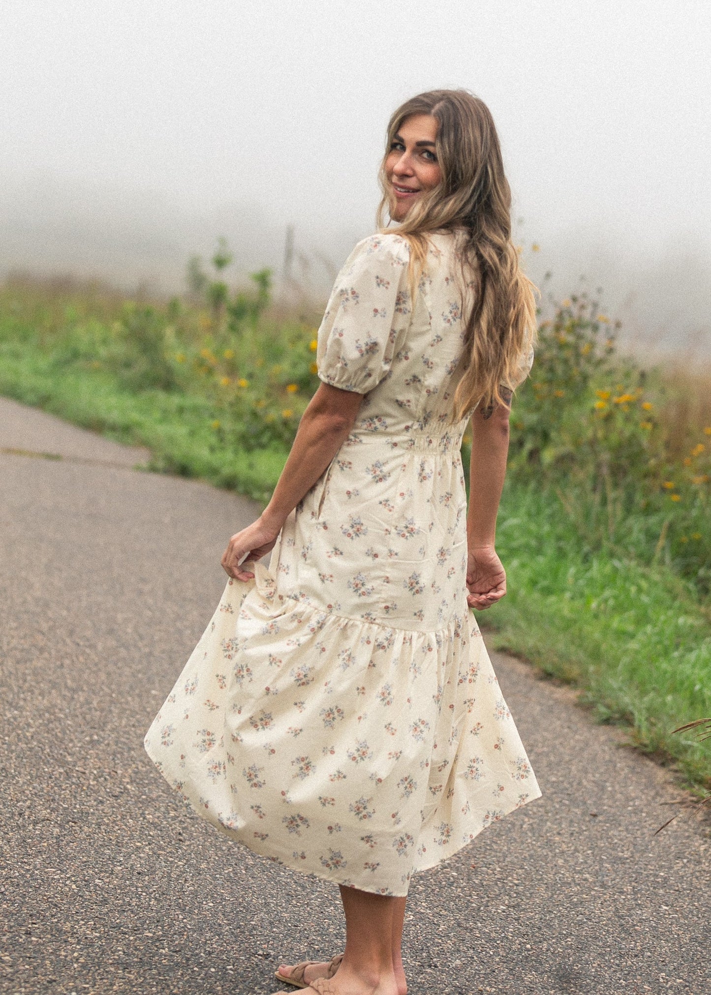 Katrina Half Sleeve Midi Dress