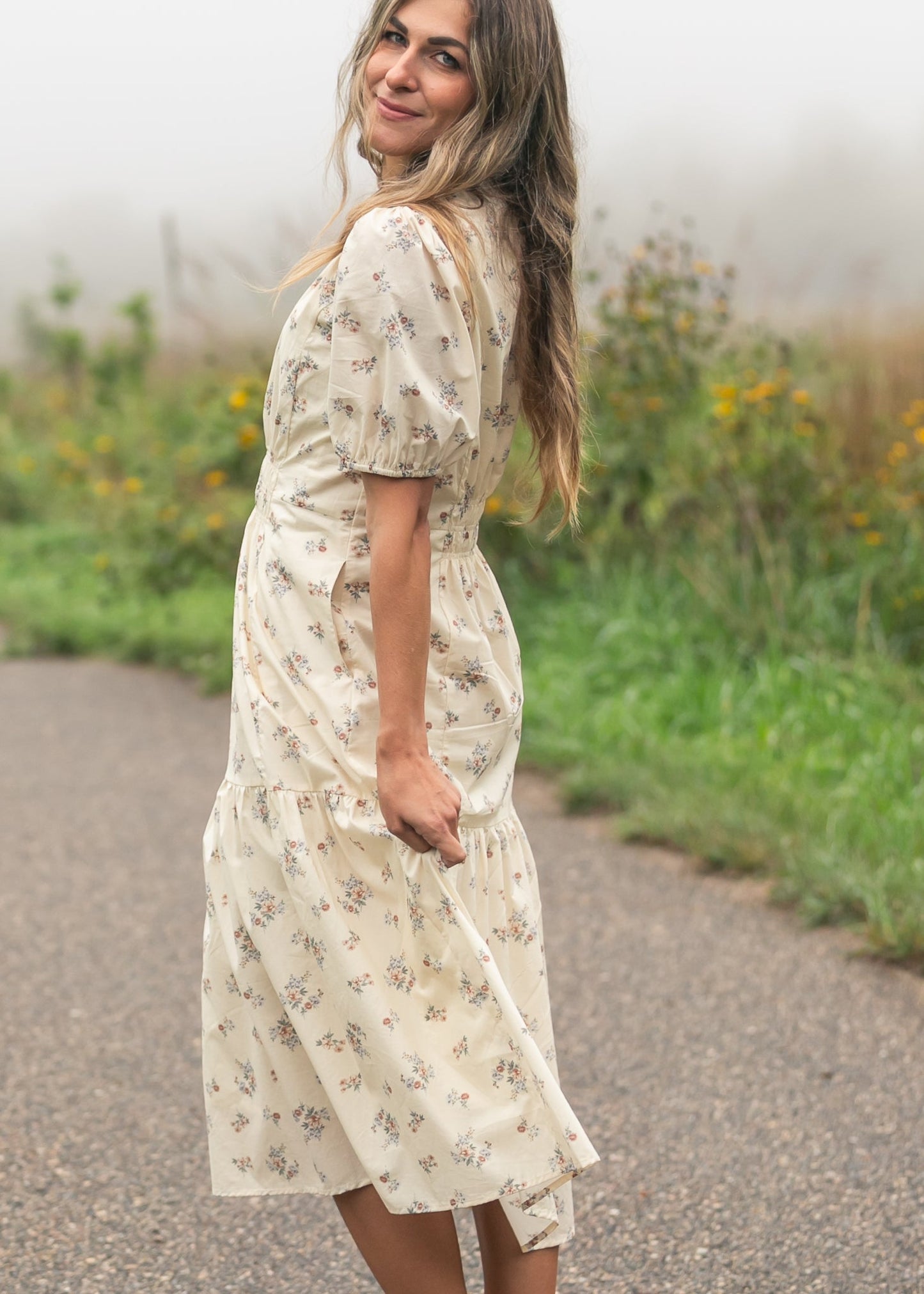 Katrina Half Sleeve Midi Dress