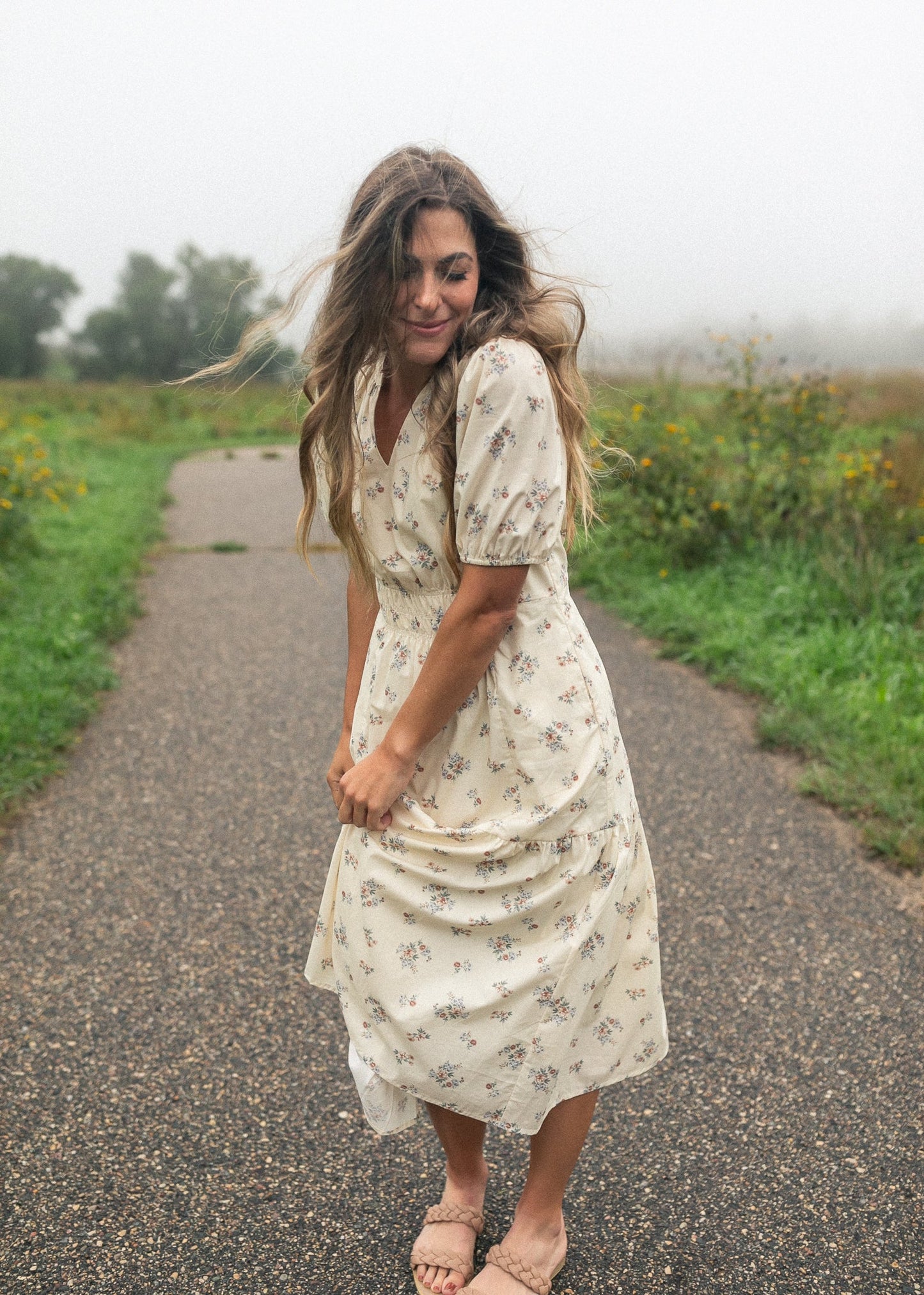Katrina Half Sleeve Midi Dress