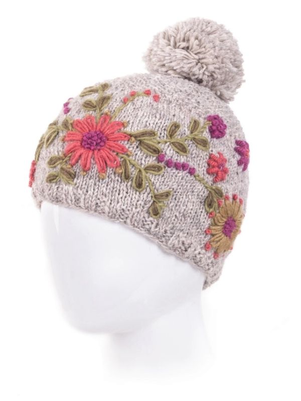 Olivia Wool Knit Embroidered Hat