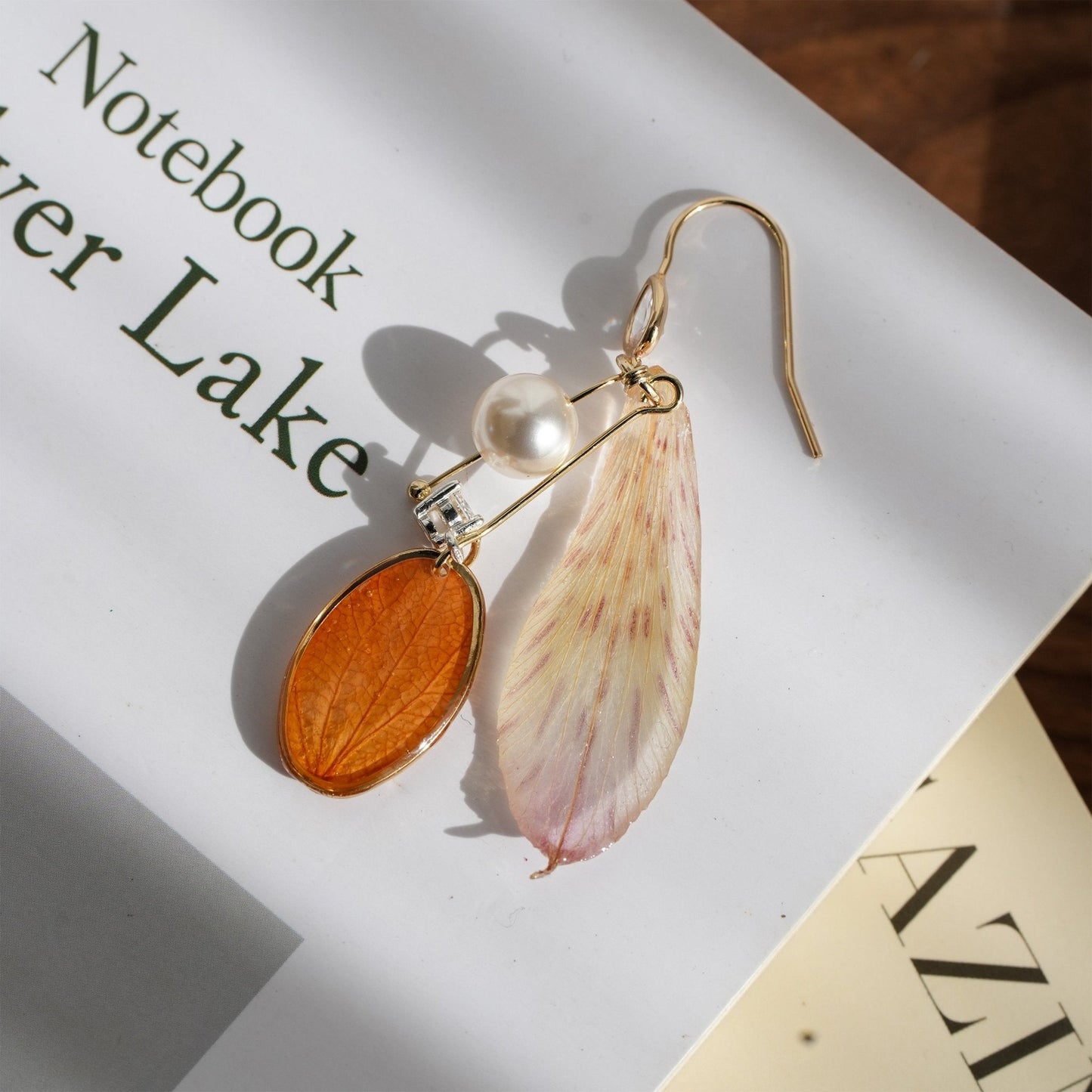 Preserved Alstroemeria Petal Earrings — "Fairy Wings"