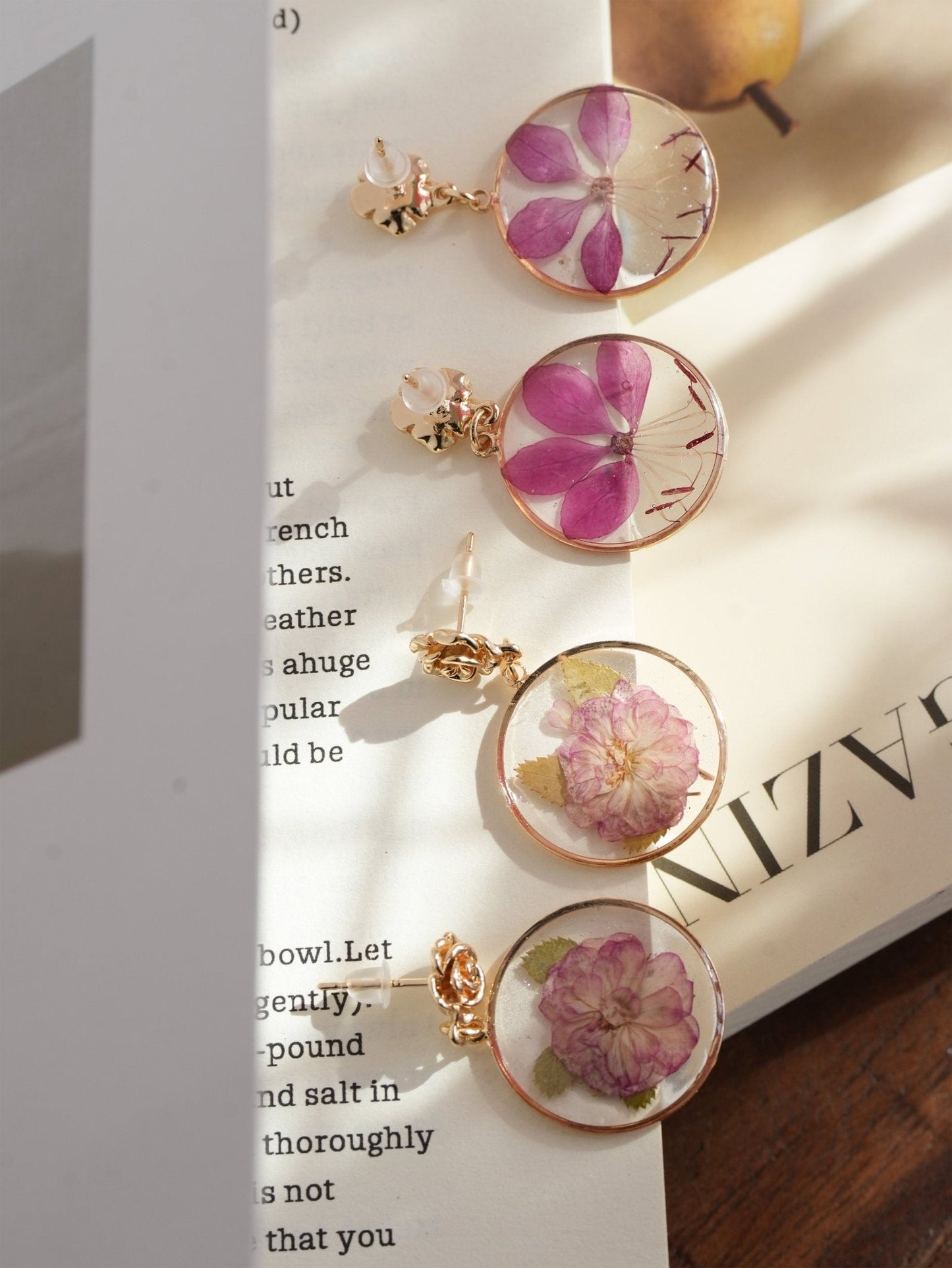 "The Secret Garden" Pressed Flower Earring Set — Botanical Bundle